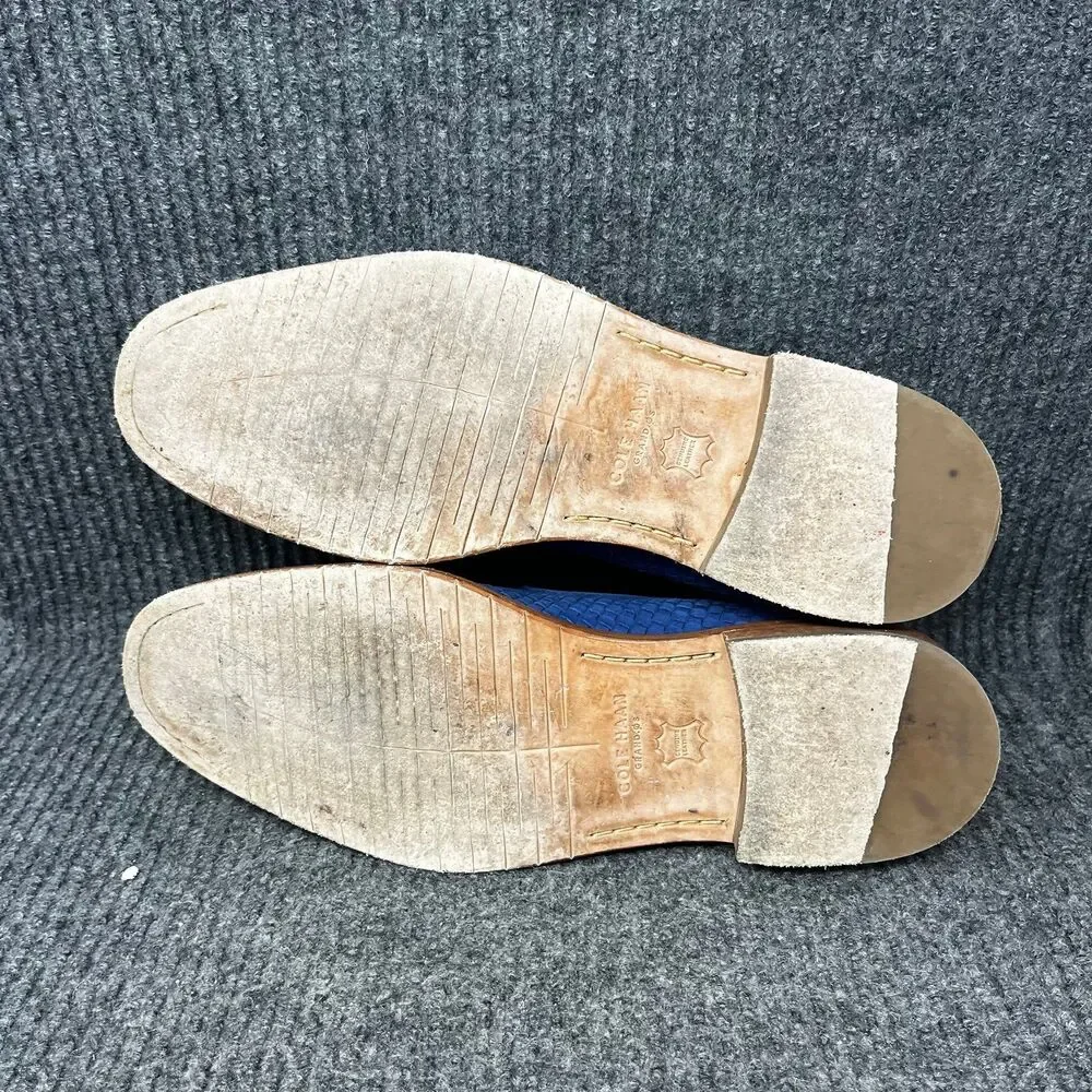 Cole Haan Washington Grand Tassel Loafers Blue Suede Leather Mens 9.5 M C27589